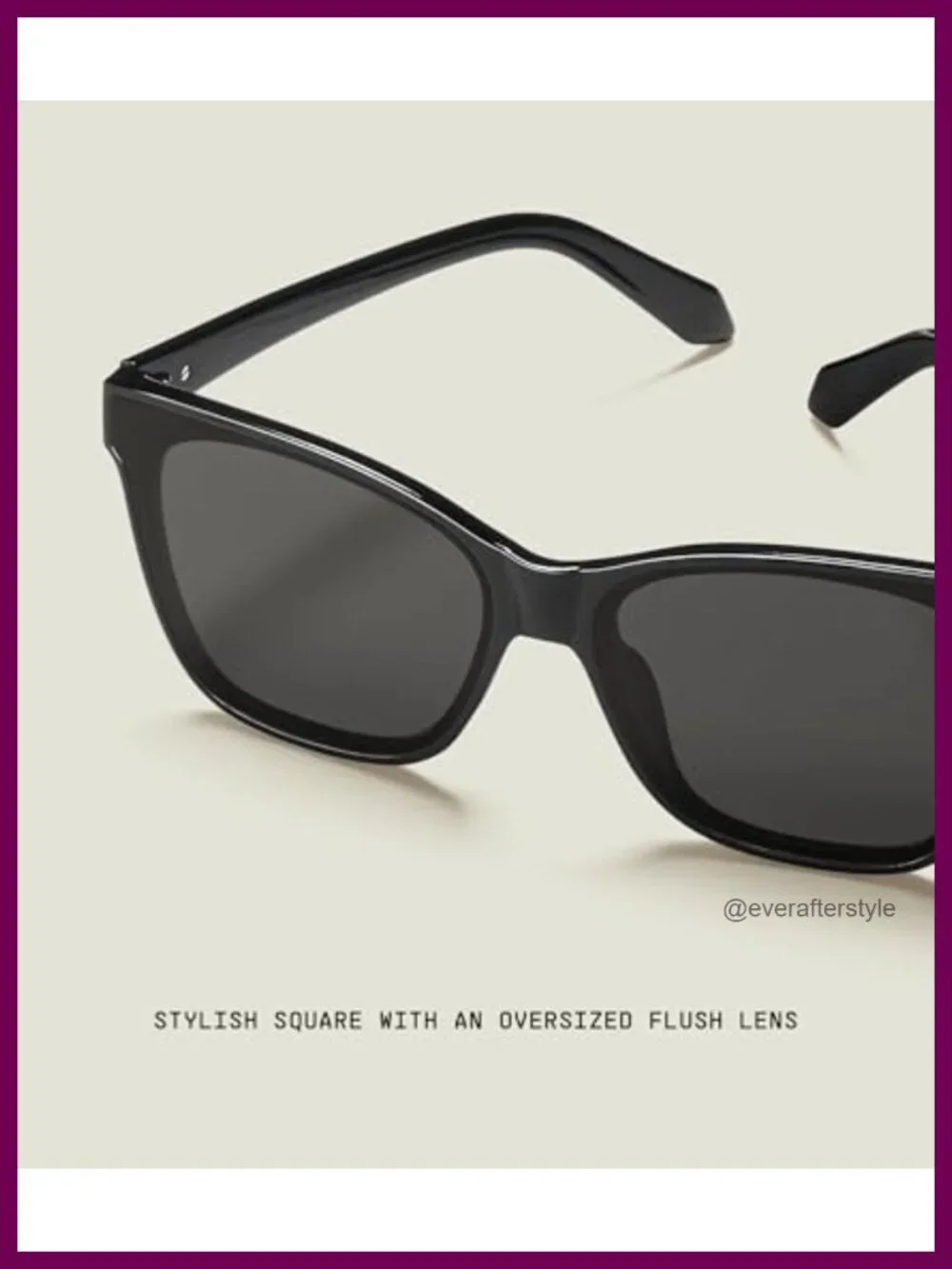 Oversized Square Sunglasses with UV-Protected Lenses and Protective Case
